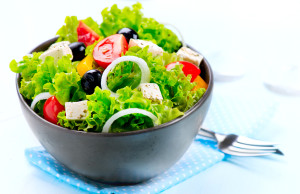 Salad. Greek Salad isolated on a White Background. Mediterranean
